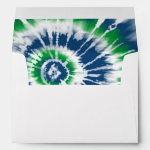 Blue and Green Tie Dye Envelope w/Return Address