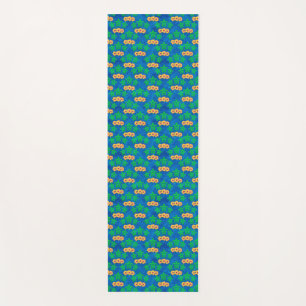 Blue and Green Tribal Green Sea Turtles Yoga Mat