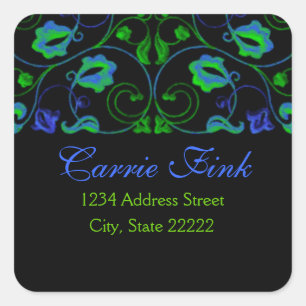 Blue and Green Vine Return Address Seal