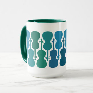 Blue and Green Violin Coffee Mug