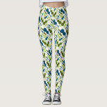 Blue and Green Violins Leggings<br><div class="desc">Fun musical leggings with a blue and green violin or viola pattern!</div>