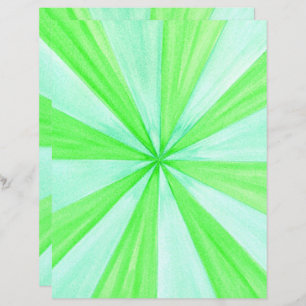 Blue and Green Watercolor Spokes Pattern Scrapbook
