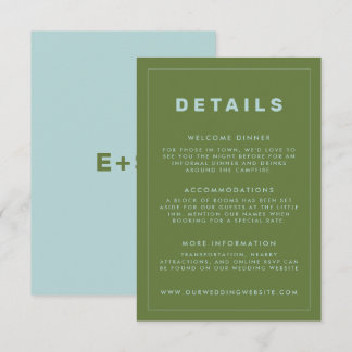 Blue and Green Wes Anderson Inspired Detail Card