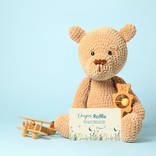 Blue and Green wildflower diaper raffle Enclosure Card