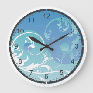 Blue and Green Yin & Yang Large Clock