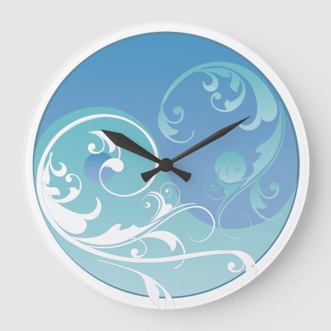 Blue and Green Yin & Yang Large Clock (Front)