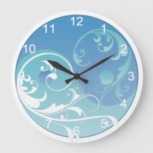 Blue and Green Yin & Yang Large Clock