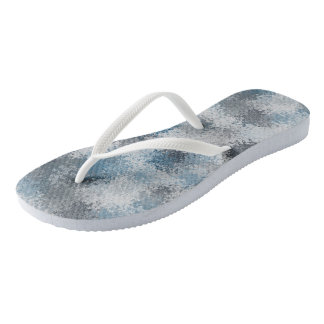 Blue and Grey abstract Flip Flops