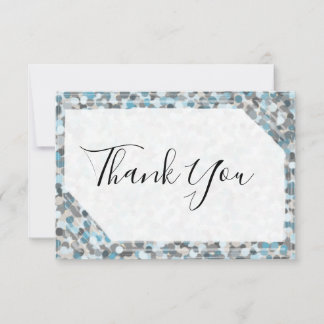 Blue and Grey Abstract Stone Thank You Card