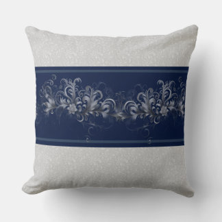 Blue and Grey Abstract Throw Pillow