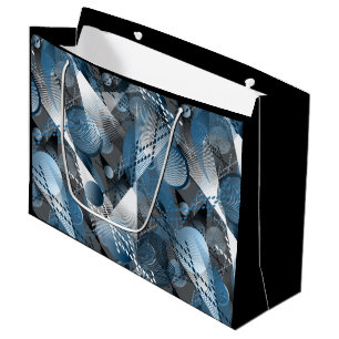Blue and grey. Abstraction. Large Gift Bag