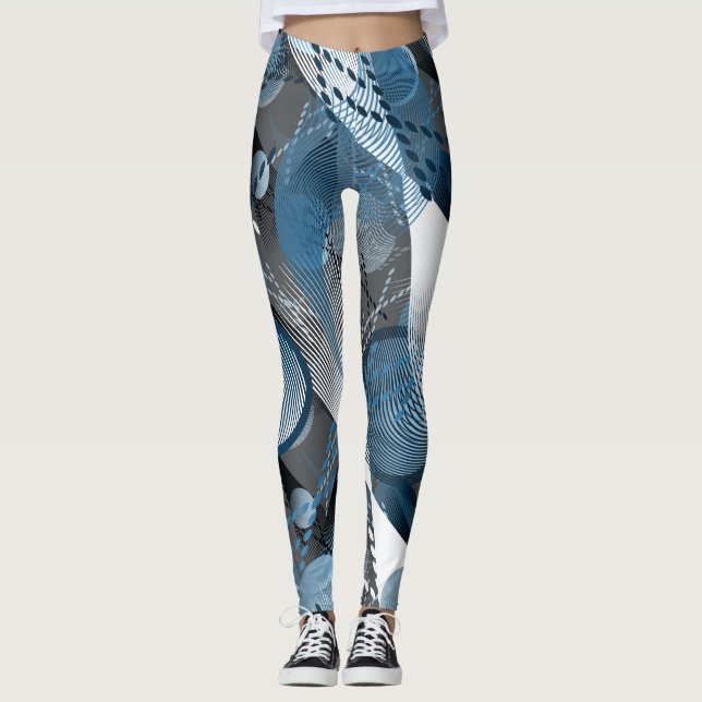 Blue and grey. Abstraction.  Leggings (Front)