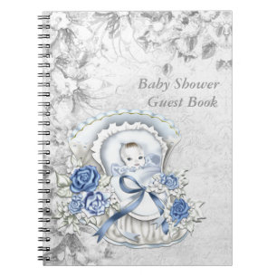 Blue and Grey Baby Shower Guest Book