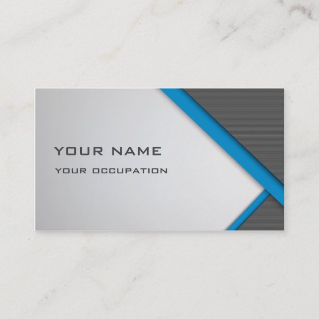 Blue And Grey Business Card (Front)