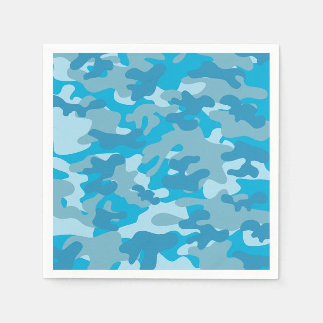 Blue and Grey Camo Design Napkin (Front)