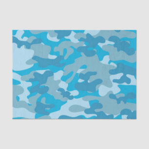 Blue and Grey Camo Design Tissue Paper