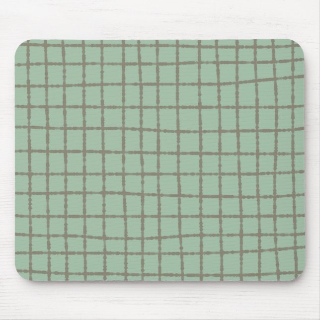 Blue and Grey Check Pattern Modern and Stylish Mouse Mat (Front)