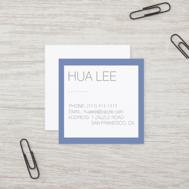 Blue and Grey Chic Business Card (Front/Back In Situ)