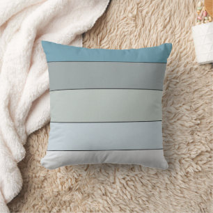 Blue And Grey Colour Stripes On Watercolor Paper Cushion