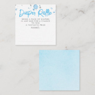 Blue and Grey Diaper Raffle Baby Shower Tickets Enclosure Card