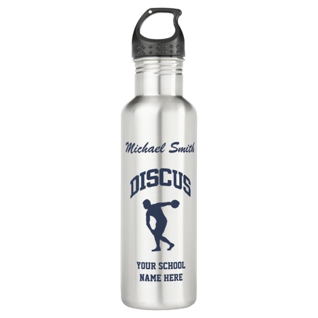 Blue and Grey Discus Thrower Liberty Bottle (Front)