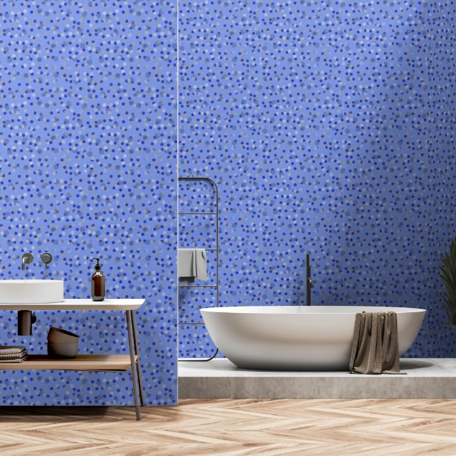 blue and grey dots wallpaper (Bathroom)