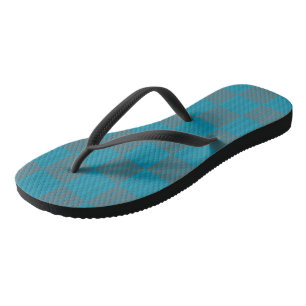 blue and grey flip flops