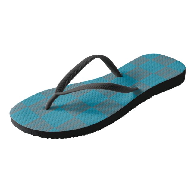 blue and grey flip flops (Angled)