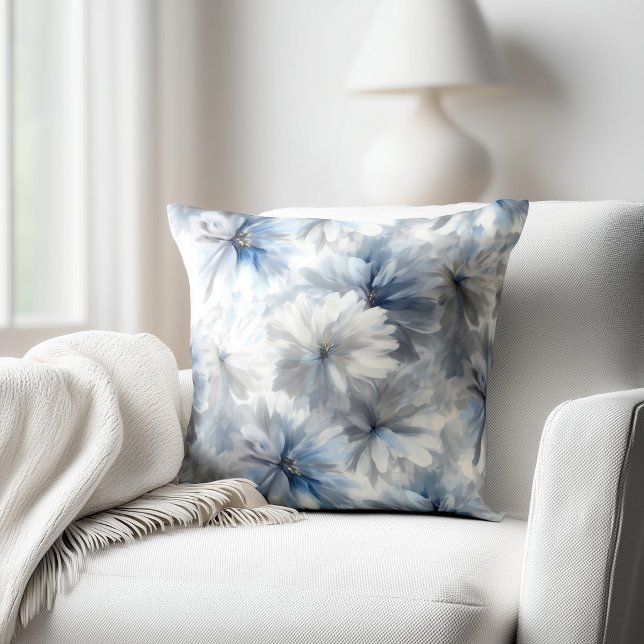 Blue and Grey Floral Cushion (Creator Uploaded)