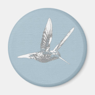 Blue and Grey Hummingbird Magnet
