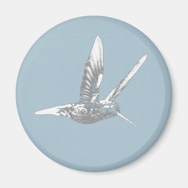 Blue and Grey Hummingbird Magnet (Front)