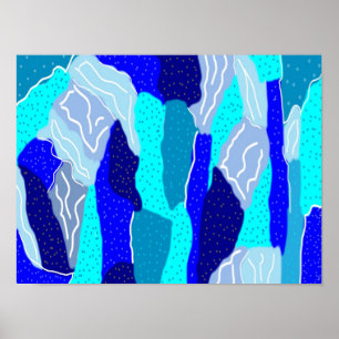 Blue and Grey Ice Poster
