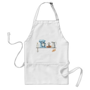 Blue and Grey Kitchen Utensils Standard Apron