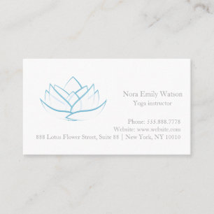 Blue and Grey Lotus Flower Business Card