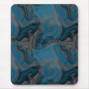 Blue and Grey Marble Abstract Mouse Mat