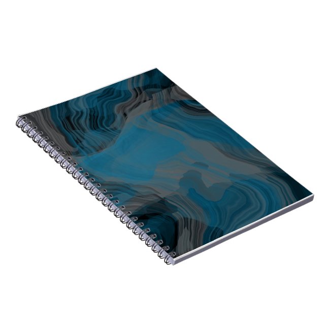 Blue and Grey Marble Abstract Notebook (Right Side)