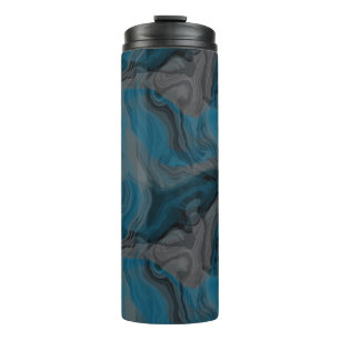 Blue and Grey Marble Abstract Thermal Tumbler