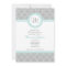 Blue and Grey Monogram Shower Invitation