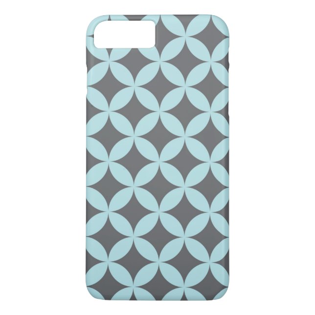 Blue and Grey Patterned iPhone Case (Back)