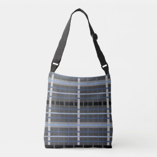 Blue and Grey Plaid Crossbody Bag