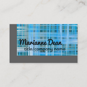 blue and grey plaid custom business card
