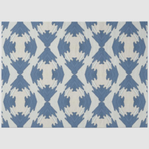 Blue and grey repeating pattern tissue paper