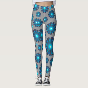 Blue and Grey Snowflake Leggings