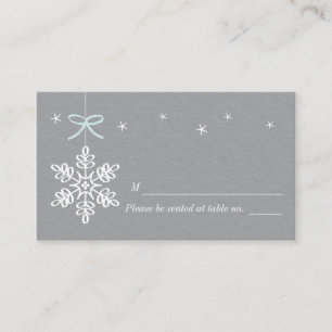 Blue and Grey Snowflake Place Cards