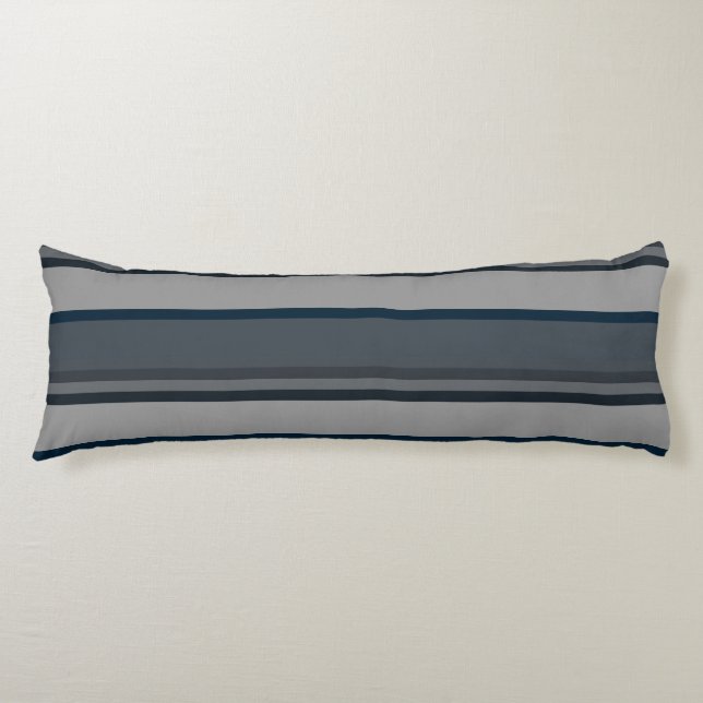 Blue and grey stripes body cushion (Front)