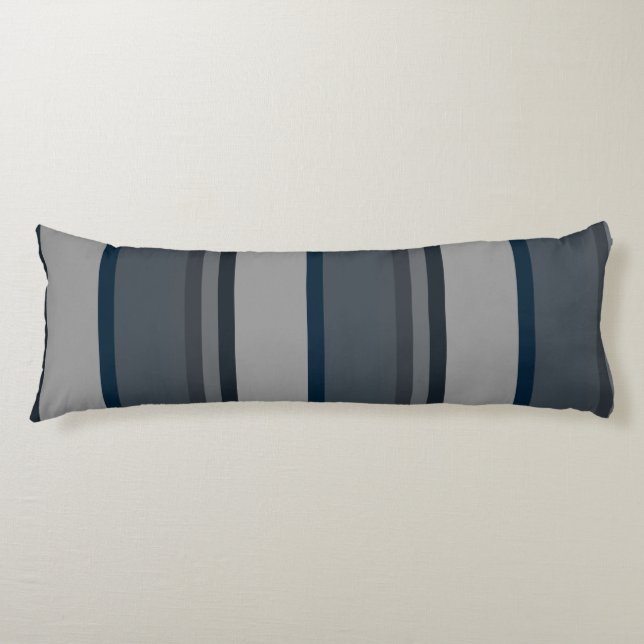 Blue and grey stripes body cushion (Front)