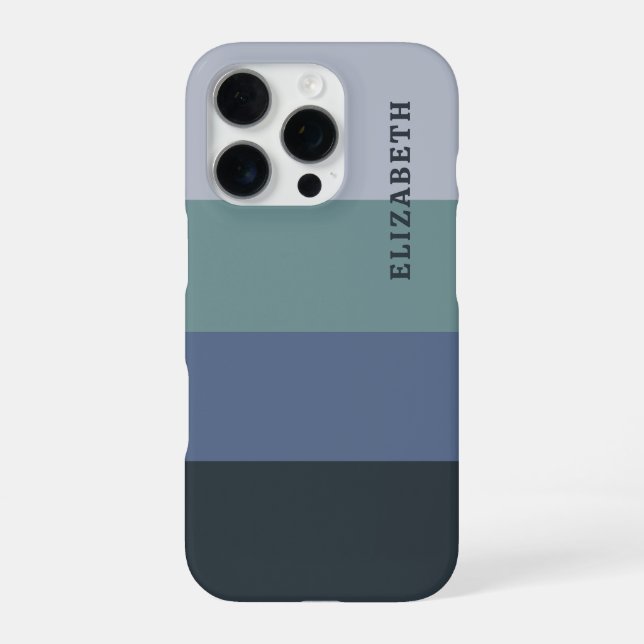 Blue and Grey  Stripes Pattern  iPhone Case (Back)