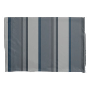 Blue and grey stripes pillowcase