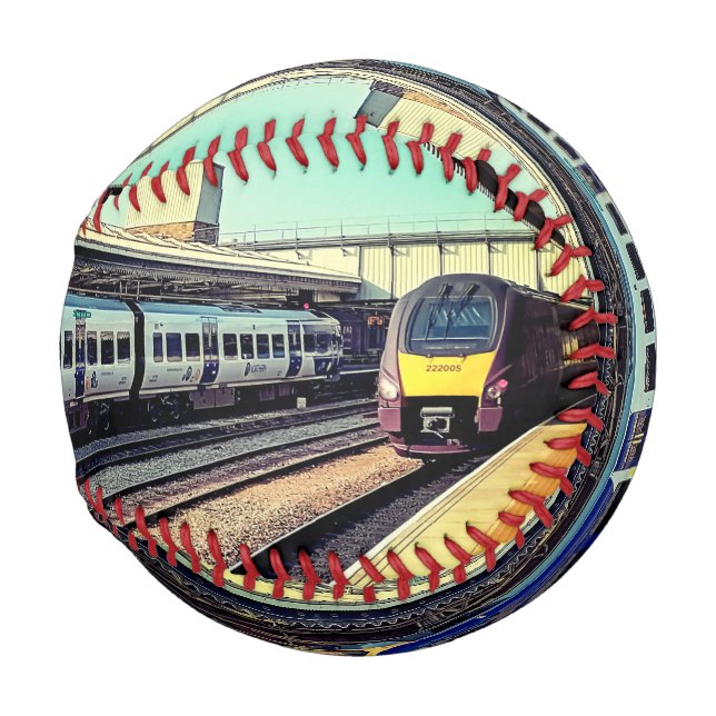 Blue and grey train baseball (Front Right)