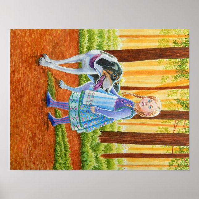 Blue and Hound Dog Poster (Front)